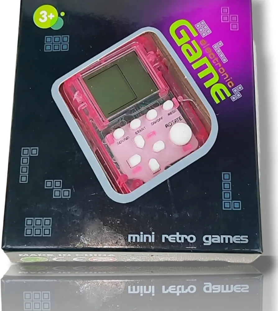 Mini Game Chaveiro Jogos Classicos Retro A Pilha Eletronico Crianças Presente Nostalgico Cores Rosa/Roxo